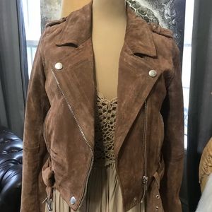 Suede biker jacket